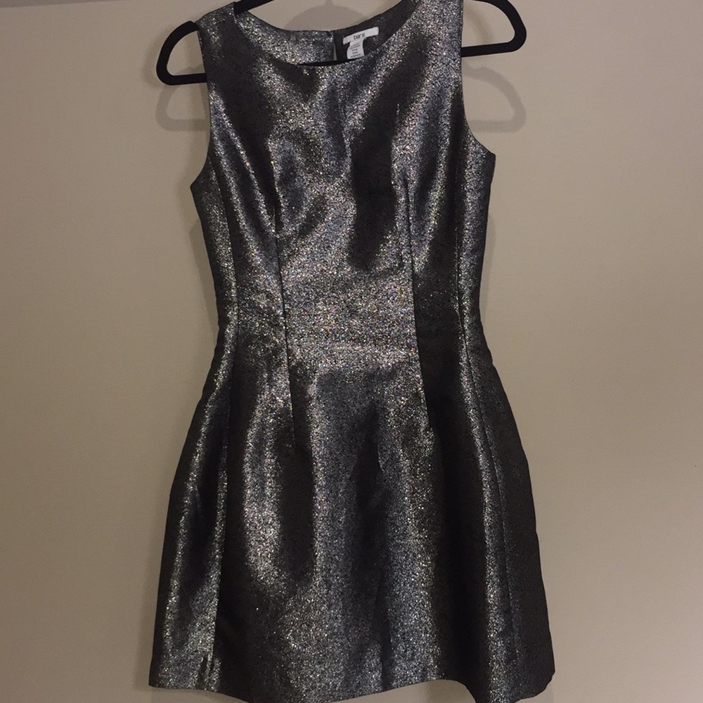 Black with silver shimmer bar 3 dress